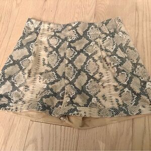 Express Snake Print High Waist Shorts - Tan and Black